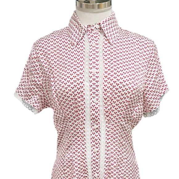 J. Crew Wren lace-trim shirtdress in glossy twill Floral Size 2 NWT - Picture 8 of 13